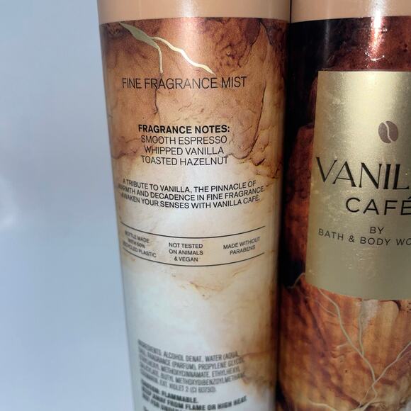 Bath & Body Works Vanilla Cafe Fine Fragrance Mist 8oz Espresso Hazelnut Lot x3 - Picture 5 of 7